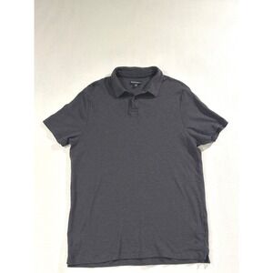 Banana Republic Mens XL Polo Shirt Charcoal Grey Micro Stripe 100% Cotton